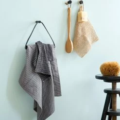 By Wirth Towel Hanger -Louise Smærup shop by wirth haandklaedeholder wirth towel hanger natrual roeget eg laeder 7538977 scaled