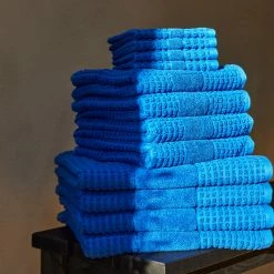 Juna Check Towel -Louise Smærup shop juna haandklaede juna check towel blue small 1755120