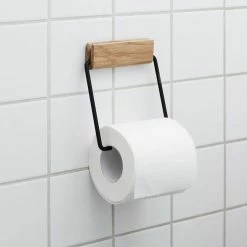 Moebe Toilet Roll Holder -Louise Smærup shop moebe toiletpapirholder toilet roll holder oak black 9125305 scaled